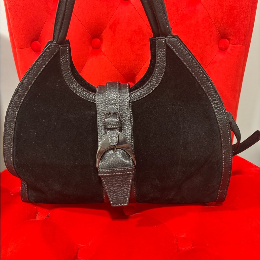 Chic Black and Brown Women's Shoulder Bag